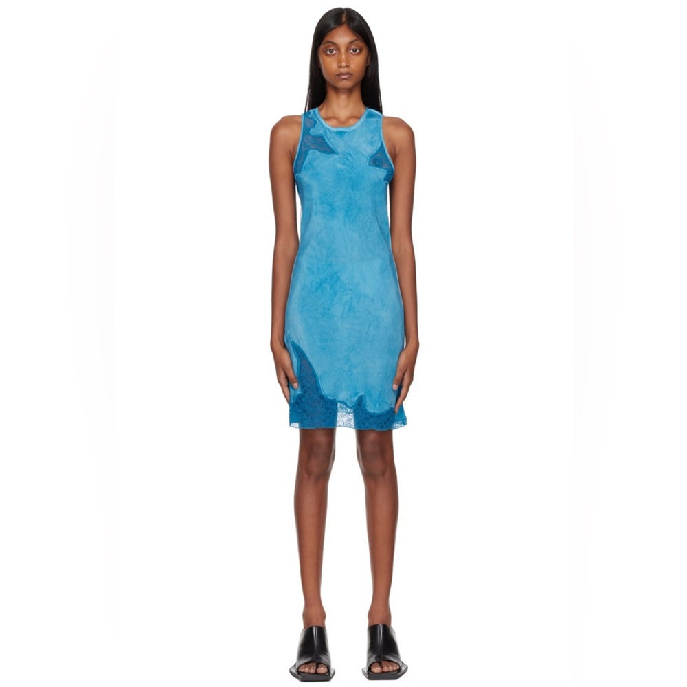 Eytys Blue Hailey Lace Sleeveless Sheath Dress, Worn Once